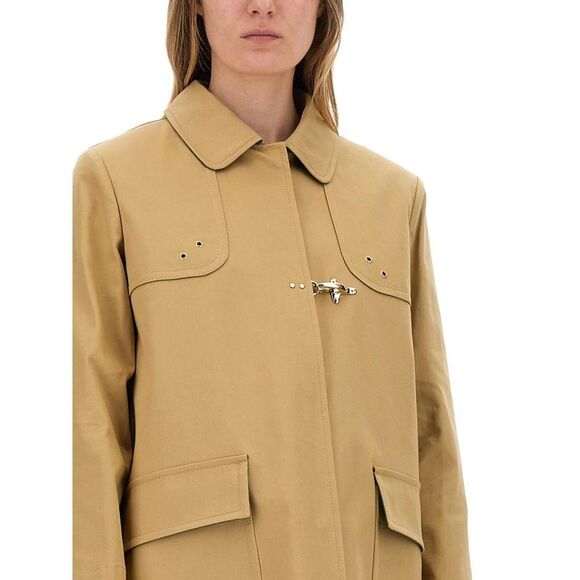 FAY Toggle Closure Trench Coat Women Beige Coats & Jackets - Picture 2 of 4